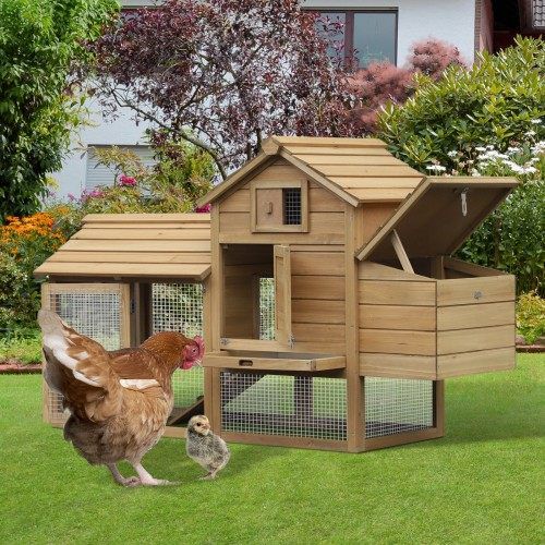 Gallinero PawHut  para jardín con zona exterior e interior de madera thumbnail