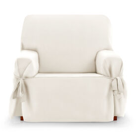Vipalia Protector Funda Sofa 3 Plazas Con Lazos Color Marfil