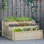 Outsunny Huerto Urbano Jardinera de Madera de 3 Niveles con Tela Geotextil para Cultivos Plantas Flores para Jardín Terraza Exterior 117x100x54 cm Natural, , large indicador imagen numero 2
