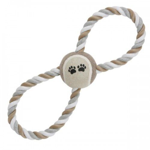 Pelota con doble tirador para perros color Marr&oacute;n, , large Imagen numero 1