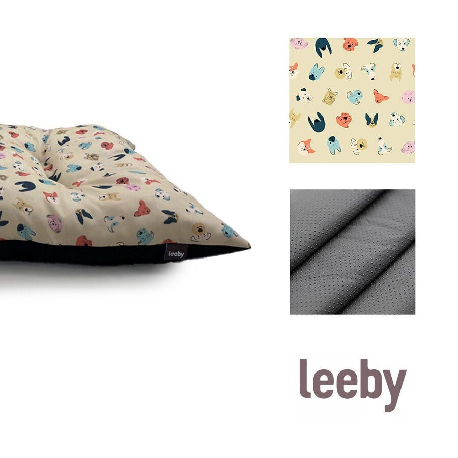 Leeby Coj&iacute;n Acolchado Beige con Comics para perros, , large Imagen numero 4