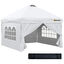 Outsunny Carpa Plegable 3x3 m con Altura Ajustable de 3 Niveles Cenador de Jardín con 4 Paredes Extraíbles 2 Ventanas 4 Sacos de Arena y Bolsa de Transporte para Camping Blanco, , large indicador imagen numero 1