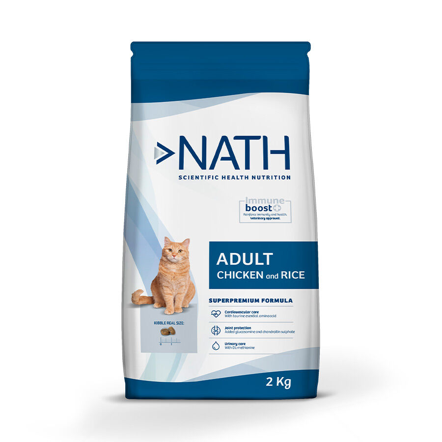 2 kg Nath Adult Pollo y Arroz pienso para gatos, , large Imagen numero 1