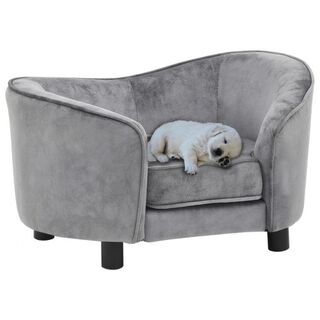 Vidaxl sofá de felpa gris para perros