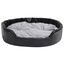 Vidaxl sofá acolchado antideslizante ovalado negro y gris para perros, , large indicador imagen numero 4