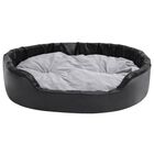 Vidaxl sofá acolchado antideslizante ovalado negro y gris para perros, , large image number null