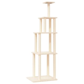VidaXL Árbol Rascador con postes de sisal crema para gatos