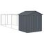 vidaXL Caseta perros con tejado acero galvanizado gris 117x609x123 cm, , large indicador imagen numero 4
