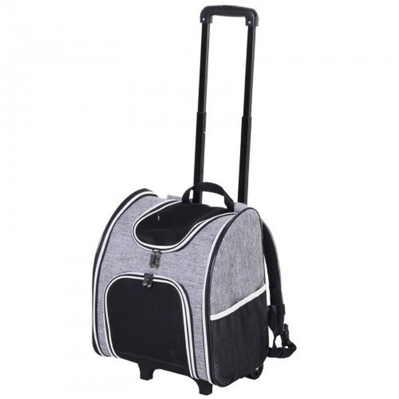 Transportin PawHut 2 en 1 Mochila/Carrito color Gris, , large image number null