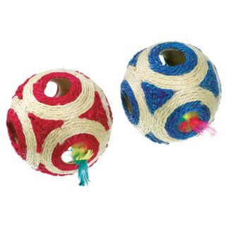 Flamingo Pelota de sisal con sonajero para gatos 