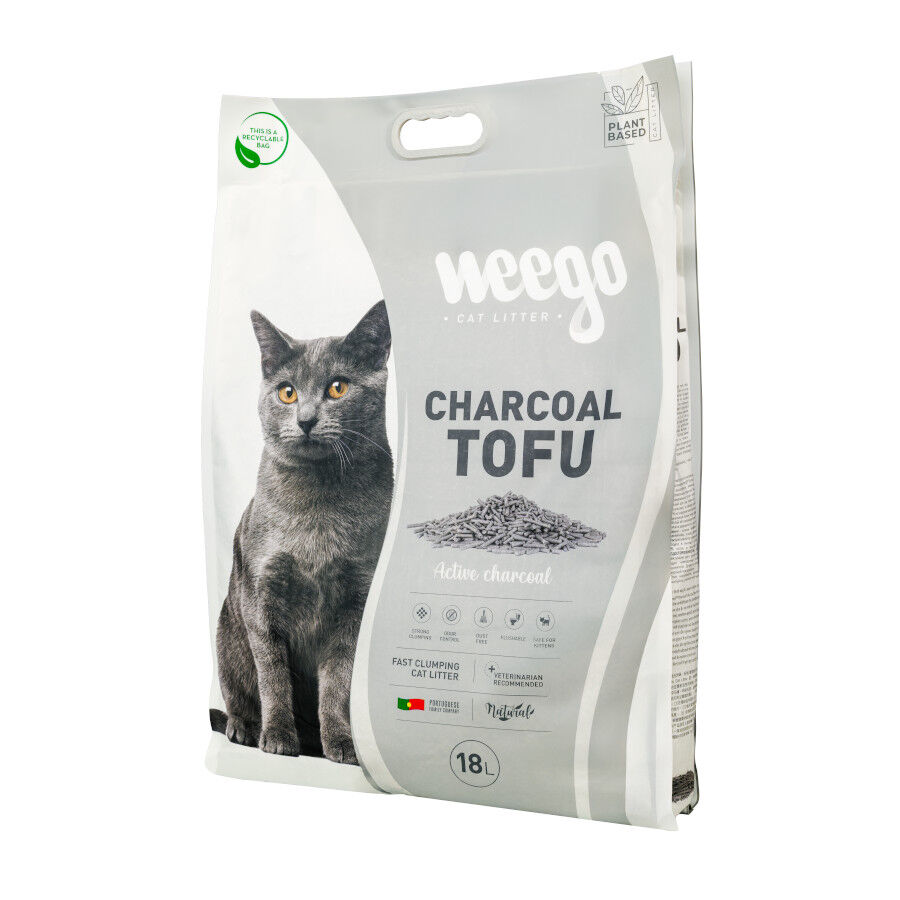 18 L Weego Charcoal Tofu arena aglomerante para gatos, , large Imagen numero 2