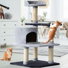 Árbol rascador PawHut para gatos con plataformas casetas ratón color Beige/Gris, , large image number null