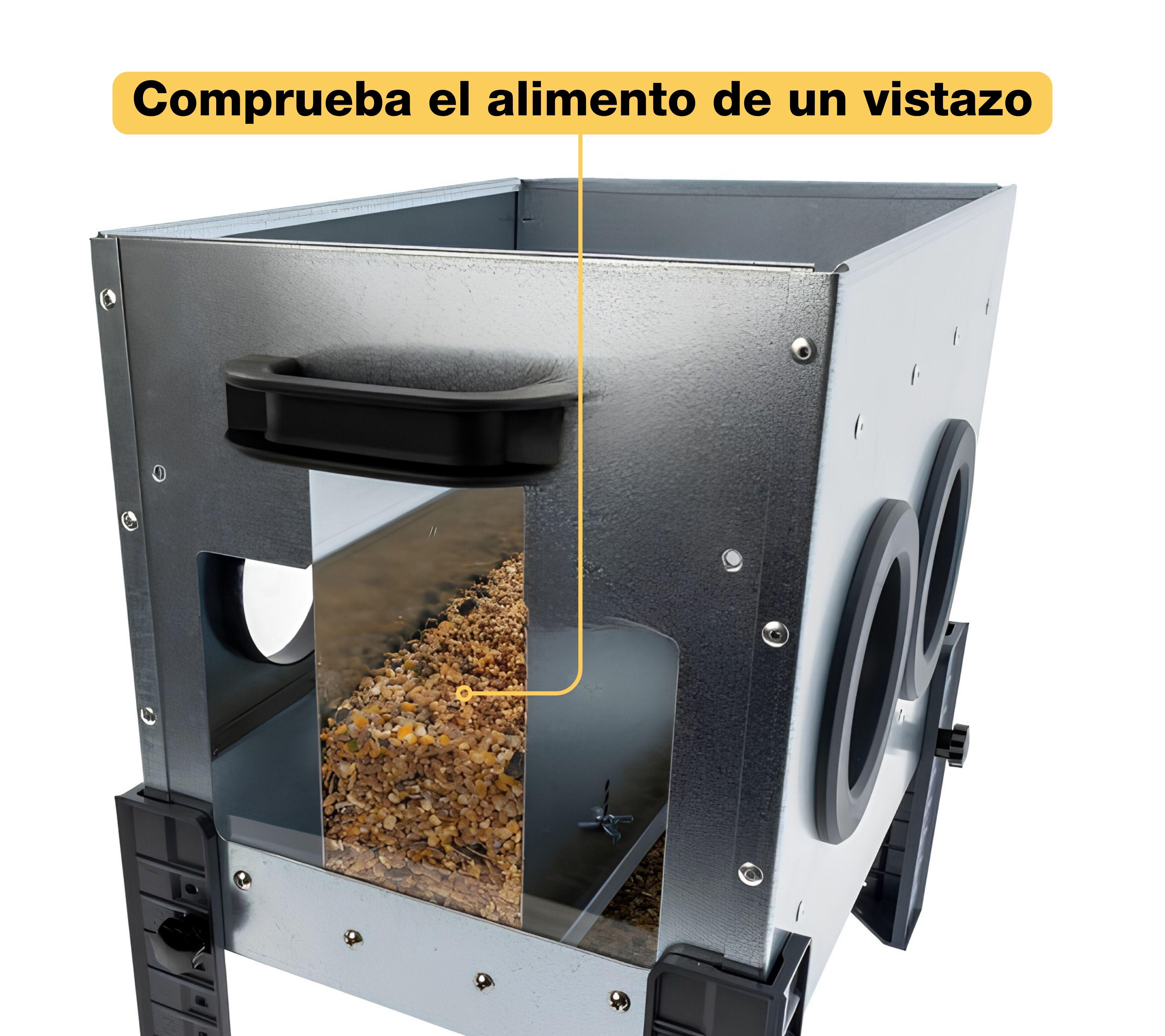 Comedero para Gallinas Robust&reg; | Tolva Antidesperdicio de Acero Galvanizado para Exterior | Altura Regulable | para Gallinas, Patos y Gansos | 16kg, , large Imagen numero 2