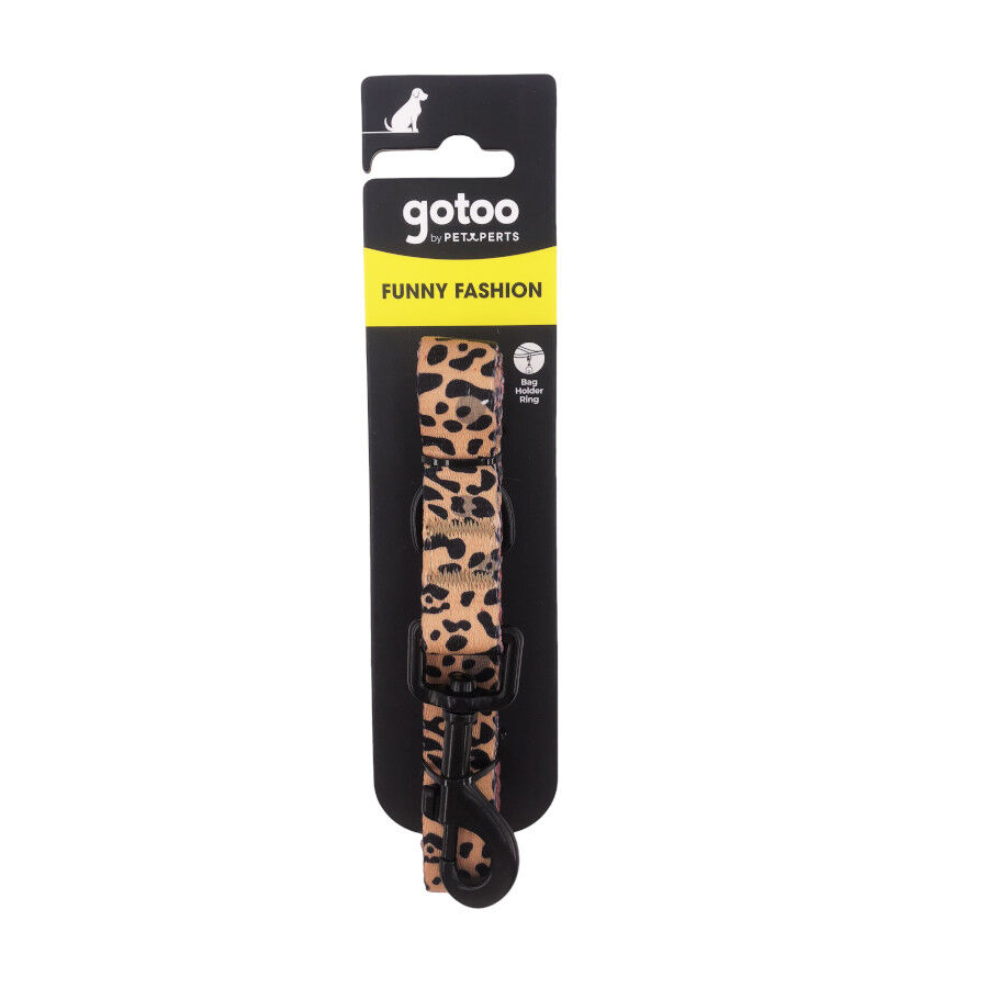 Gotoo Correa estampada leopardo perros, , large Imagen numero 6