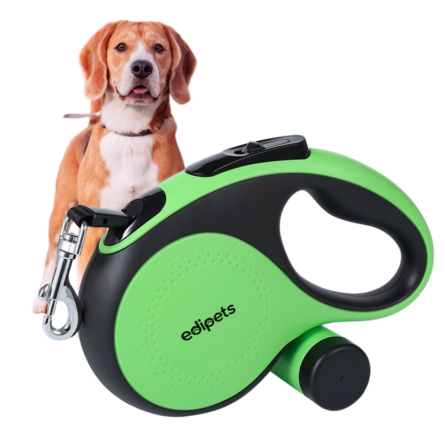 Edipets correa extensible ajustable verde para perros thumbnail