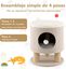 COSTWAY Taburete para Gatos 3 en 1 con Condominio, Casa para Mascotas Otomana, Cueva para Gatos con Poste Rascador y Bola de Felpa, Cama Gato Cueva 40 x 40 x 47 cm (Beige), , large indicador imagen numero 4