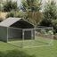 vidaXL Caseta perros exterior con corral 4x3x1,9 m acero galvanizado, , large indicador imagen numero 47