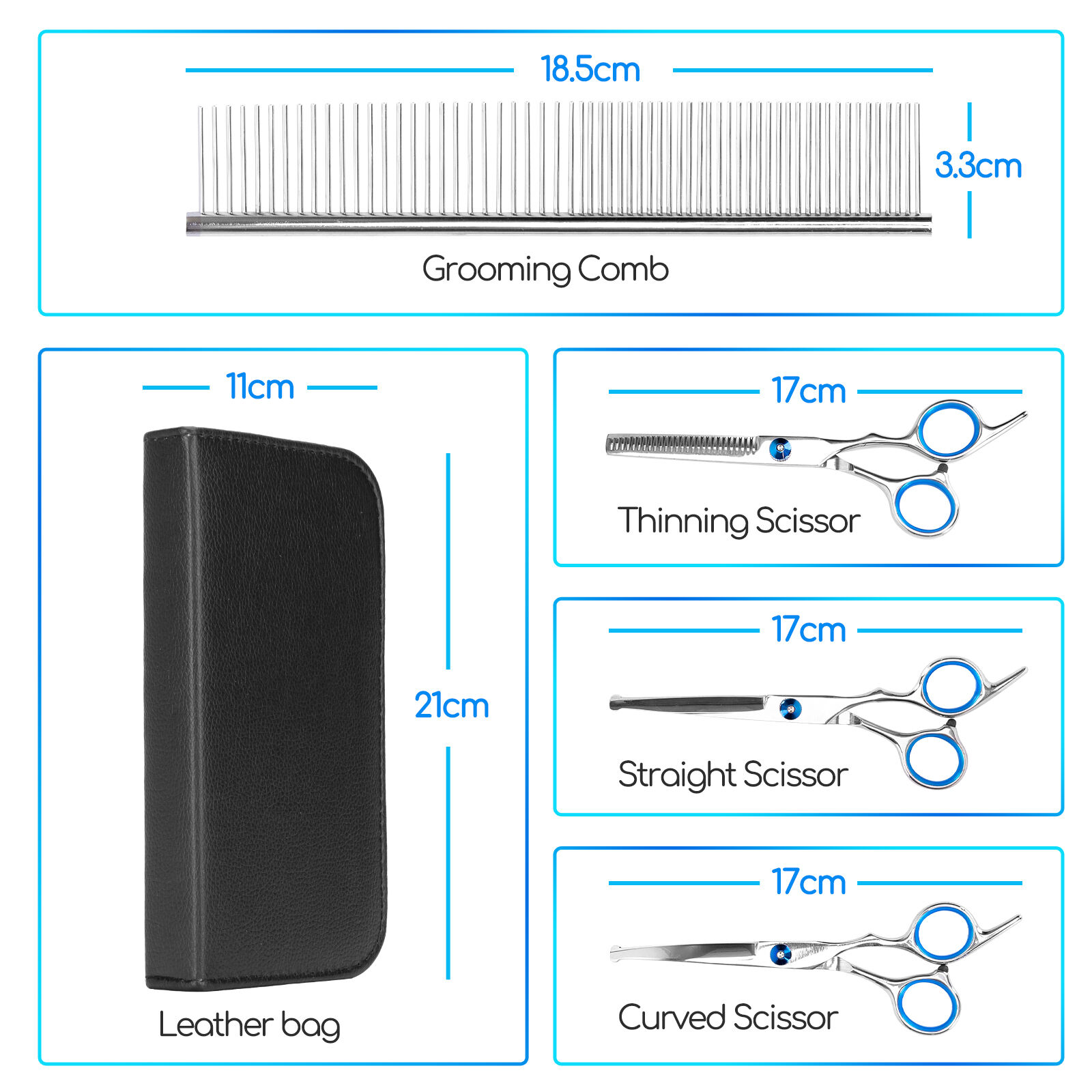 Nobleza Tijeras para Perros, 4 Piezas Tijeras Peluqueria Canina Profesional de Acero Inoxidable, Tijeras para Perros con Puntas Redondas  para Aseo Mascotas Bricolaje, , large Imagen numero 4