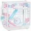 PawHut Jaula para Hámster con Tubos de Túnel 47x29,5x53 cm Casa para Hámster con 2 Puertas Bandeja Cuenco Cabaña 2 Rampas y Rueda de Ejercicio Blanco, , large indicador imagen numero 1