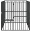 vidaXL Corralito para perros con 4 paneles acero galvanizado negro, , large indicador imagen numero 4