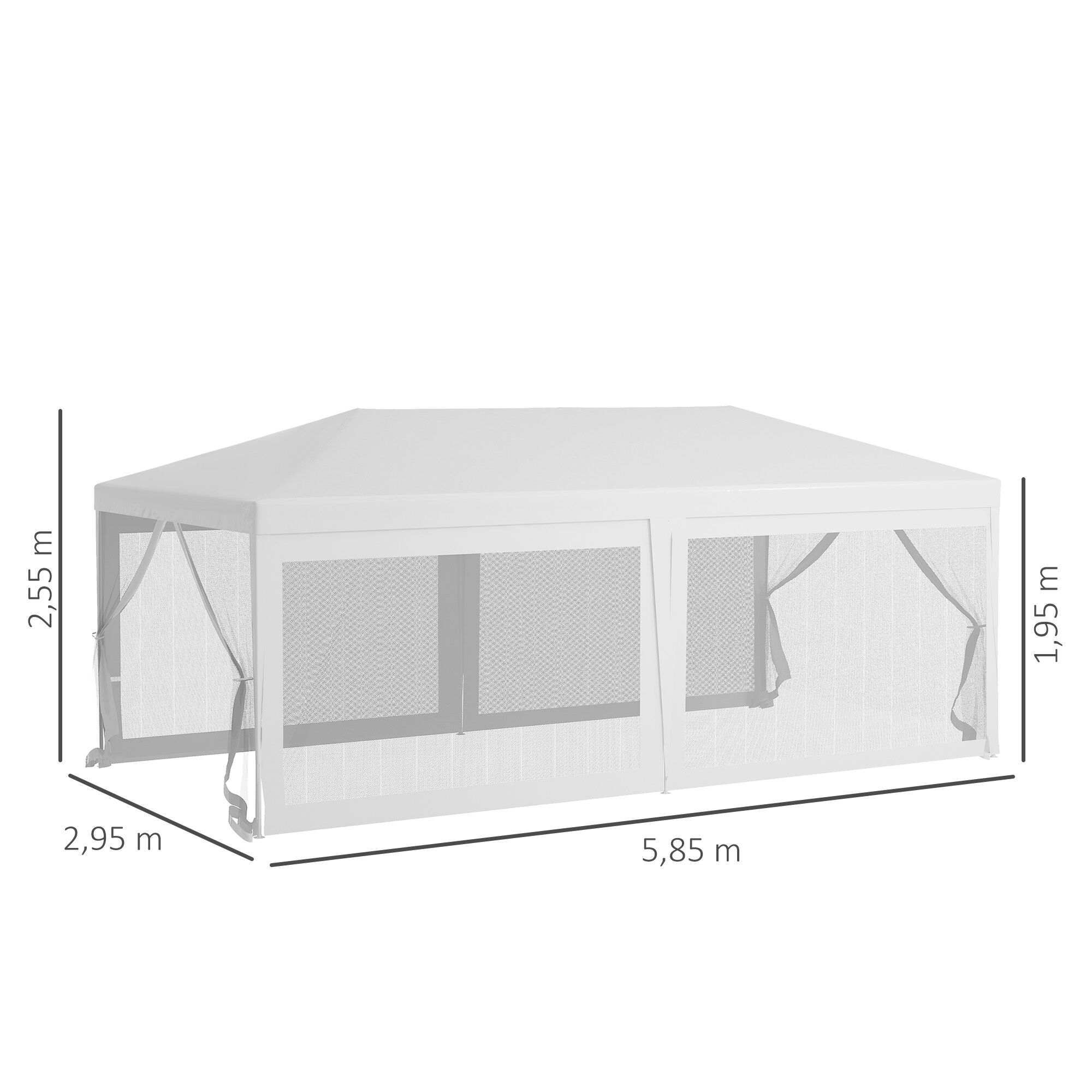 Outsunny Carpa de Jard&iacute;n Blanco, , large Imagen numero 3