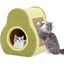COSTWAY Casa para Gatos, Cama Gato en Forma de Aguacate Adorable con Tablero de Jute para Rascar, Agujero Redondo para Gatos, Condominio Compacto para Gatos de Interior, 35 x 33 x 40 cm, , large indicador imagen numero 1