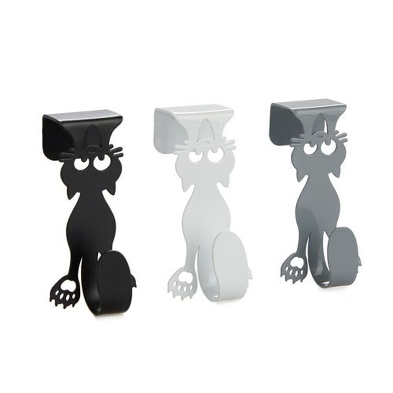 Pack de 3 ganchos para puerta color Gris, Blanco y Negro thumbnail