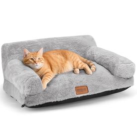 Nobleza Sofá Cama Gato 60 x 45 x 30 cm, Cama Ortopédica para Gatos, con Funda Extraíble y Base Antideslizante, Suave y Lavable Cama Perro Pequeño, Gris