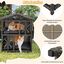 COSTWAY Casa para Gatos de Exterior con Ratán PE, Condominio Elevado de 2 Niveles con 2 Cojines Extraíbles y Ventanas, Refugio para Mascotas con Techo Inclinado, 69 x 40,5 x 70 cm, , large indicador imagen numero 2
