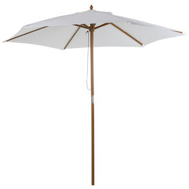 Outsunny Sombrilla Parasol De Madera Para Exterior