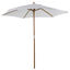 Outsunny Sombrilla Parasol de Madera Ø250x230cm para Exterior con 6 Varillas Sistema de Cuerda con Fijación Desmontable Portátil Fácil de Guardar y Transportar Blanco, , large indicador imagen numero 1