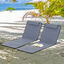 Outsunny Conjunto de 2 Esterillas de Playa Plegable Esterillas con Respaldo Reclinable en 5 Niveles Reposacabezas y Bolsa de Transporte 134x48x33-43 cm Gris, , large indicador imagen numero 2