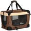 PawHut Transportín Mochila para Perros y Gatos Bolsa de Transporte para Mascotas Plegable con Cojín Suave y 2 Correas del Hombro para Coche Avión Viaje 60x41x41 cm Marrón, , large indicador imagen numero 6