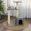 Vidaxl rascador con casa gris para gatos, , large indicador imagen numero 2