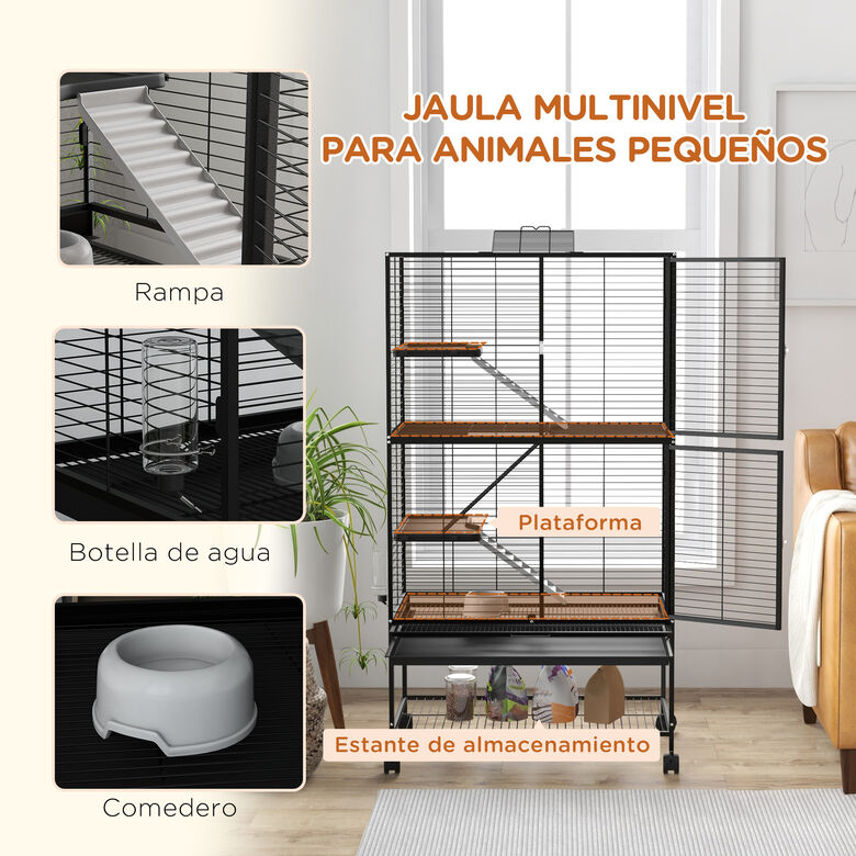 PawHut Jaula De Niveles con ruedas para chinchillas thumbnail