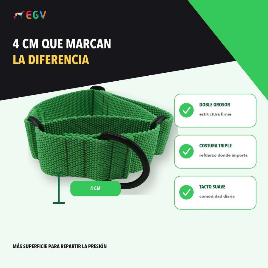 EGV - Collar Martingale. Collar galgo hecho a mano en Espa&ntilde;a (Verde), , large Imagen numero 4