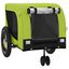 vidaXL Remolque de bicicleta mascotas hierro tela Oxford verde negro, , large indicador imagen numero 4