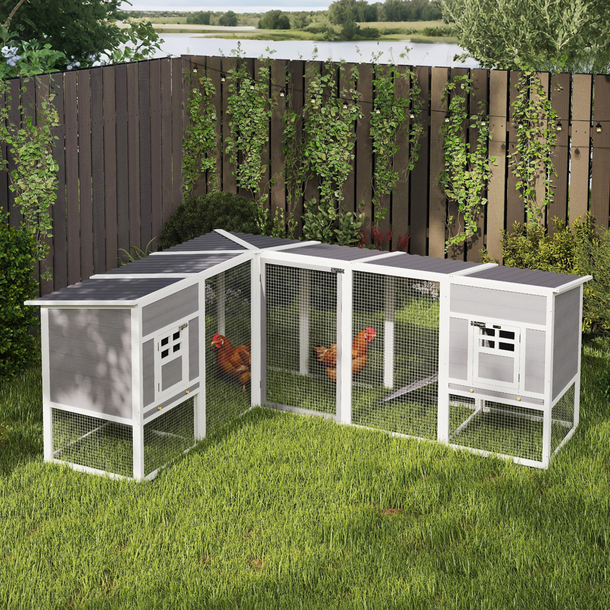 PawHut Gallinero Gris, , large Imagen numero 2