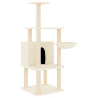 vidaXL Rascador con postes de sisal crema para gatos