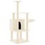 vidaXL Rascador para gatos con postes de sisal color crema 132 cm, , large indicador imagen numero 1