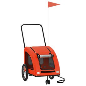 vidaXL Remolque de Bicicleta Mascotas Carrito Carga para Bici Hierro Tela Oxford
