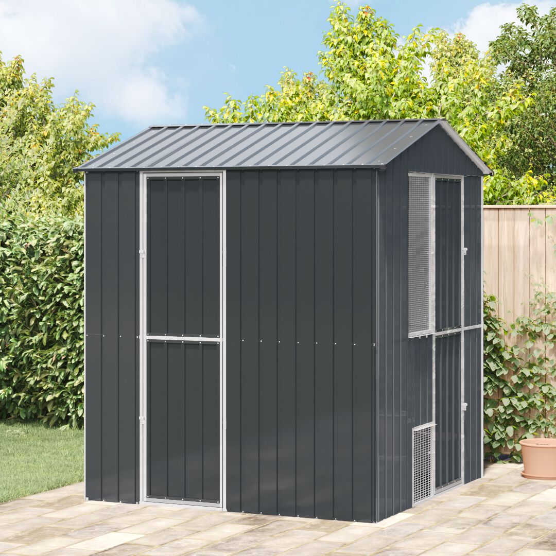 VidaXL Aviario Acero Antracita Gris para pájaros thumbnail