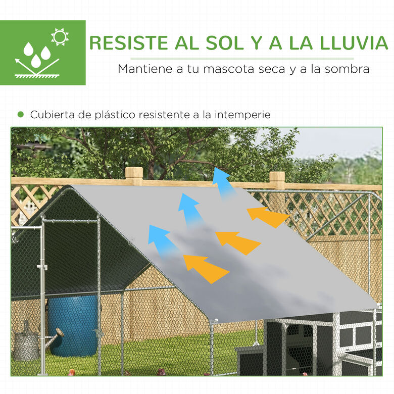 PawHut conjunto Gallinero de Madera y Acero Galvanizado para gallinas thumbnail