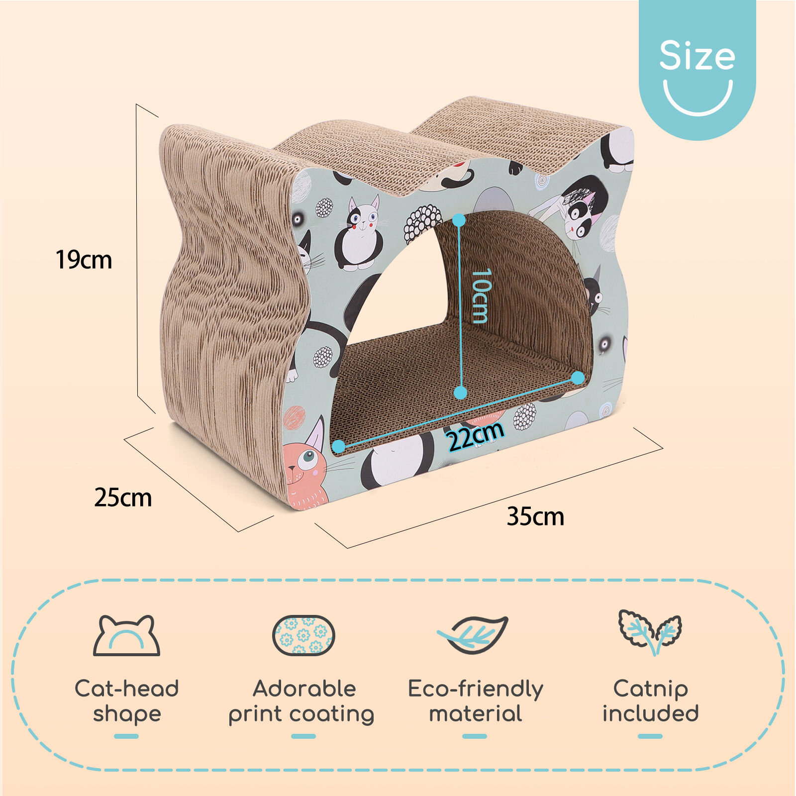 Nobleza &ndash; Poste rascador para Gatos de sisal con Juguete. Peque&ntilde;o, Color Azul. Medidas: 25 * 25 * 35 cm, , large Imagen numero 2