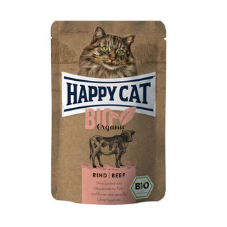 Happy Cat Adulto Bio Organic Vaca sobre en salsa 