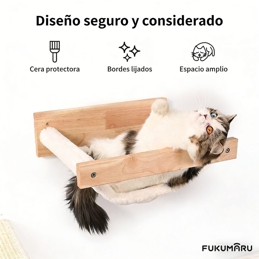 Hamaca de Pared para Gatos FUKUMARU &ndash; Estante Elevado Resistente y Ahorra Espacio, , large Imagen numero 5