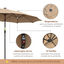 Outsunny Sombrilla Doble de Jardín con 48 Luces LED Solar 450x265x240 cm Parasol para Patio con Manivela Protección Solar para Terraza Balcón Piscina Caqui, , large indicador imagen numero 5