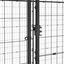 Vidaxl perrera de acero con puerta de bisagra negra para perros, , large indicador imagen numero 19