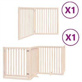 vidaXL Puerta para perros plegable 6 paneles madera de álamo 480 cm