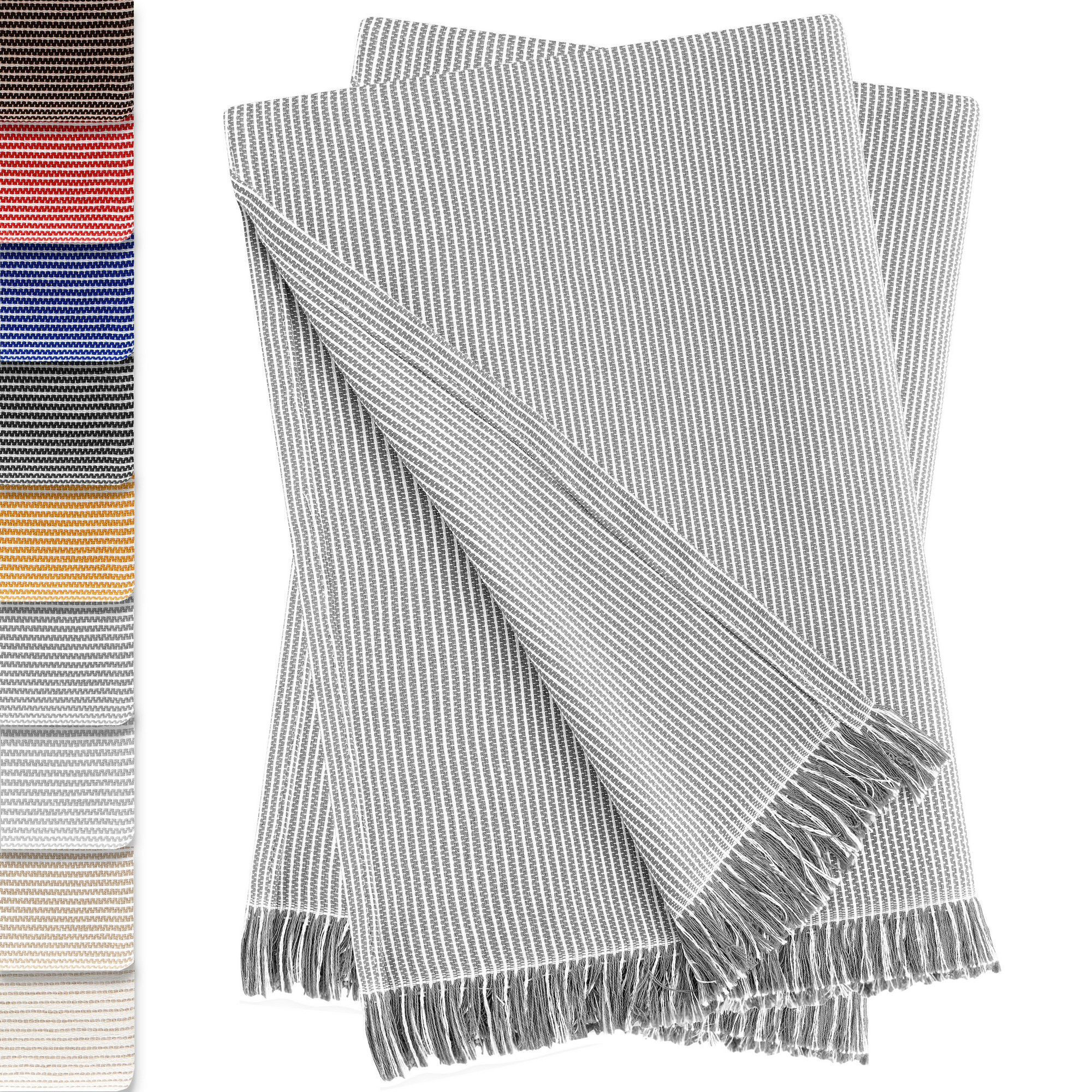 Pack de 2 Plaid Paul Colchas Multiusos 180 x 260 cm Gris Oscuro, , large Imagen numero 1